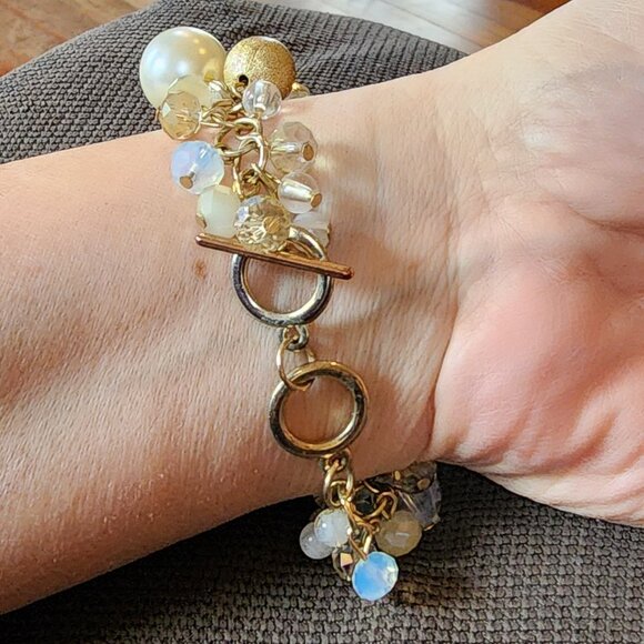 Etsy Vintage Gold Tone Beaded Cha Cha Style Bracelet - Picture 6 of 13